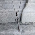 Реальная искусственная Серебряная длина цепочка с мечом фигурная модель ожерелье