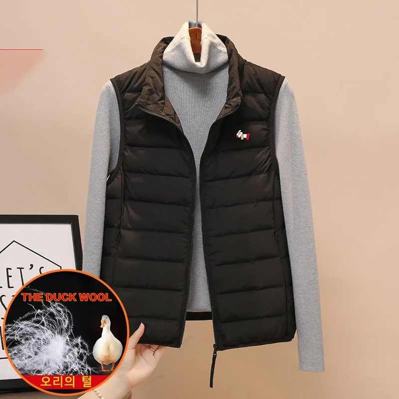 Women's Golf Vest Clothing Winter White Duck Down Wind Windbreak Waistcoat Light Soft Duck Feather Ladies Golf Down Jacket Coats