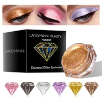 langmanni 6 color diamond pearl liquid eyeshadow glossy monochrome shimmer eye shadow professional lasting eye part makeup