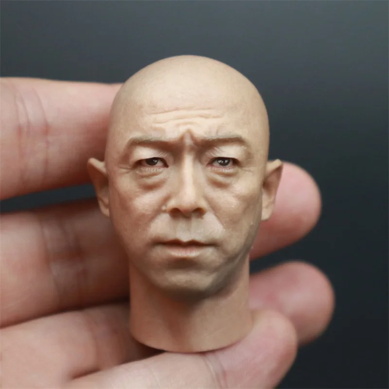 

1/6 Male Soldier Huang Bo Head Carving Sculpture Long Neck High Quality Model Fit 12 Inch Action Body In Stock