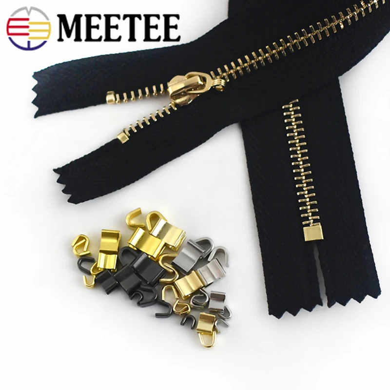 

50Sets Metal Zipper Stopper for 3/5/8/10# Zippers Bag Clothes Non-slip Zips End Lock Repair Kits DIY Sewing Hardware Accessories