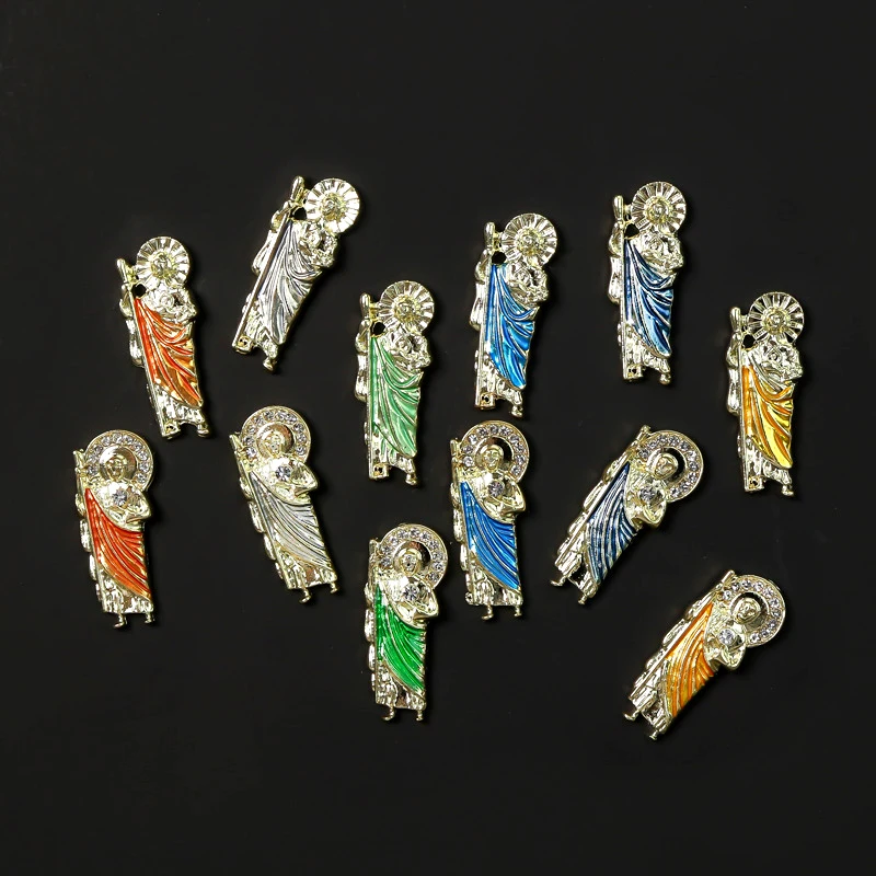 

DIY 10Pcs Painted Zircon Alloy Buddha Statue Nail Art Decorations Stereoscopic Traditional Metal Manicure Accessories Wholesale
