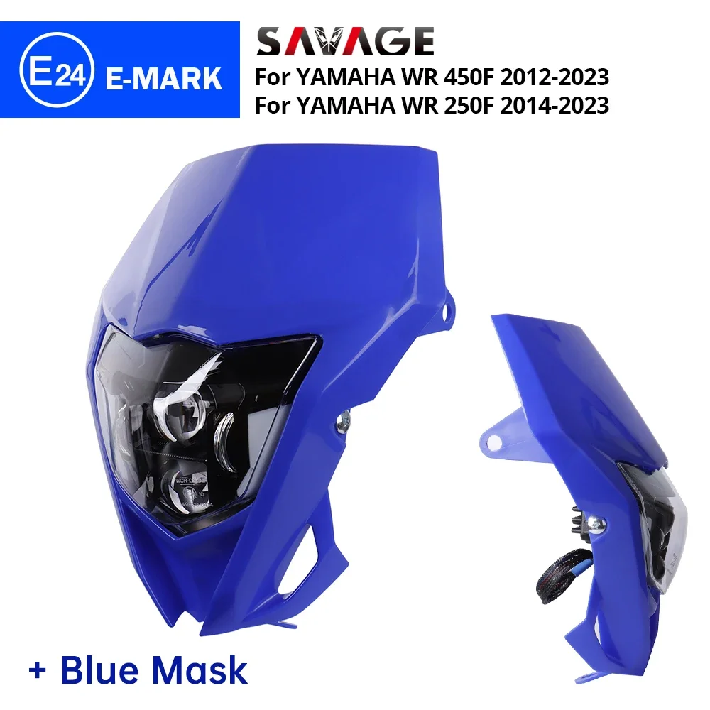 

Светодиодная фара E24 для мотоцикла YAMAHA WR450F WR250F 2014-2024, передняя фара в сборе для велосипеда-внедорожника, дальнего и ближнего света WR 450F 250F