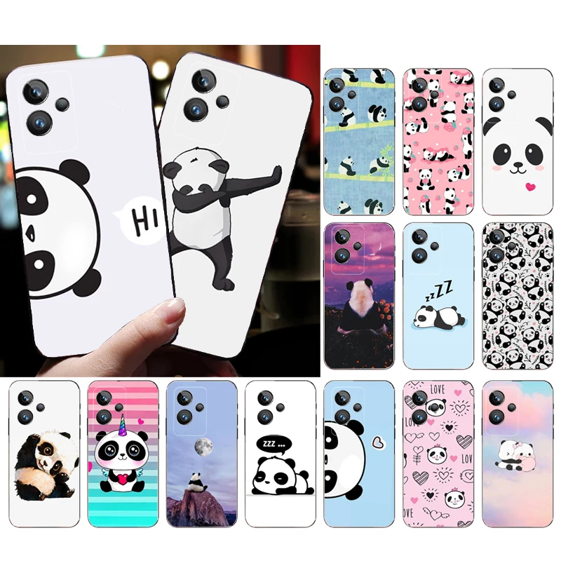 

Cartoon Panda Phone Case for OPPO Realme 10 Pro Plus 9 8 7 6 Pro GT 2 Pro X2 Pro C21Y C11 X3 SuperZoom Funda
