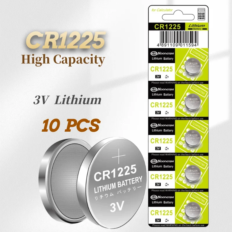 

10 шт., Литиевые Батарейки CR1225 DL1225 ER1225GP 3 в