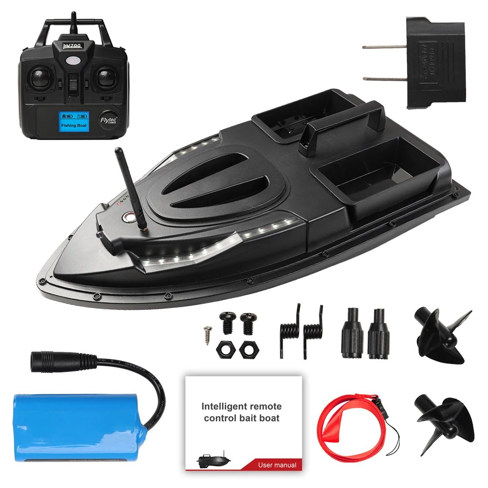 

Fishing Bait Boat 500m Remote Control Bait Boat 1.5KG Loading Support Automatic Cruise with LED Light Low Battery for Fishing