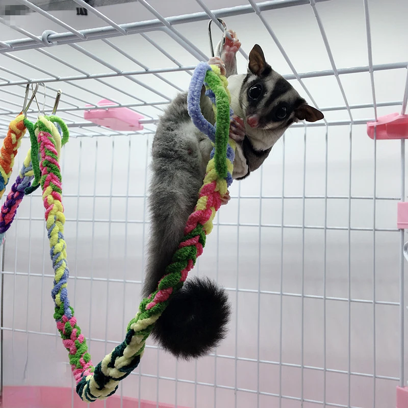 

Hamster bridge sugar glider adventure toy swing hammock miniature parrot colorful climbing cotton rope bird station pole