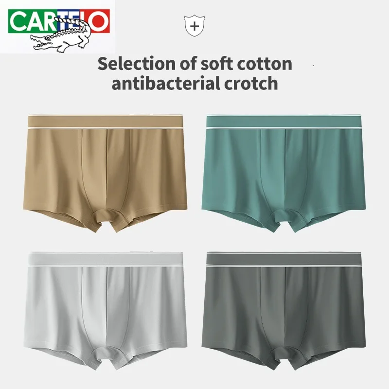 

Cartelo Men Underwear 3A Grade Antibacterial Boxer Regenerated cellulose Underpants Comfortable Breathable 3pcs Male panties