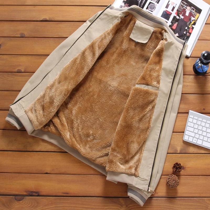 New men's high-quality embroidery casual autumn and winter style plush thickened zippered cotton jacket jacket brand jacket