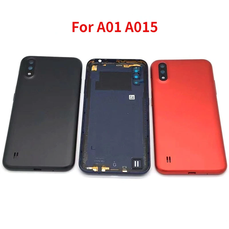 Оригинальный Новый чехол для Samsung Galaxy A01 A015 SM-A015F задняя крышка батарейного отсека задняя крышка Корпус задняя крышка с объективом камеры