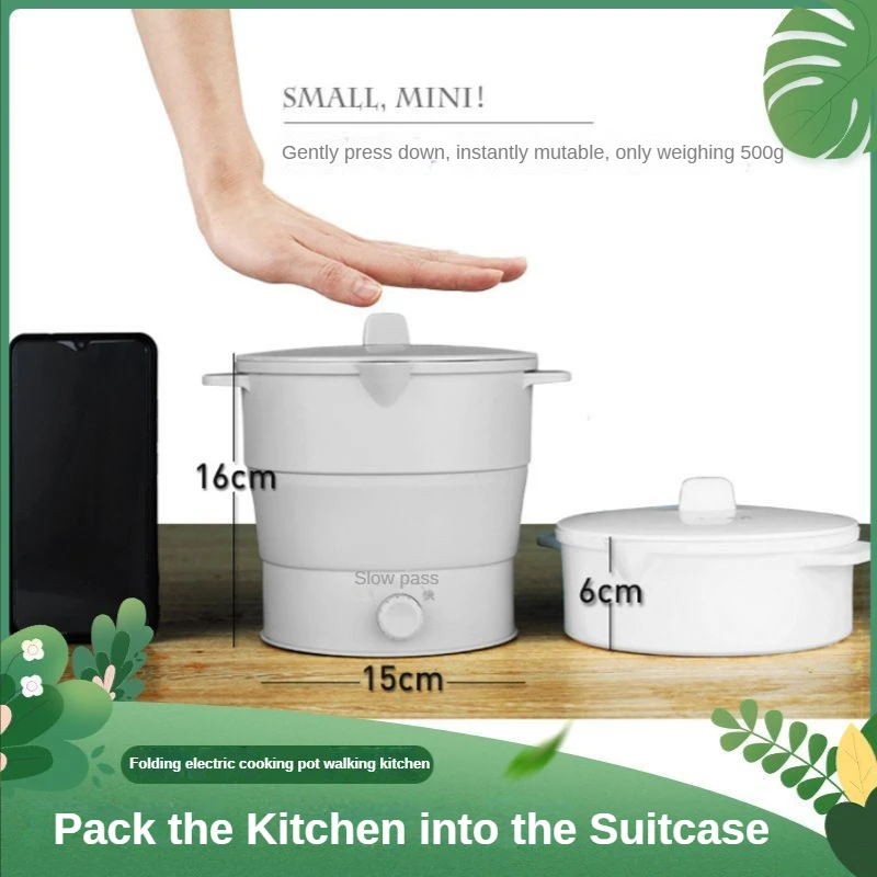

Multi Portable Foldable Silicone Pot For Travel 110/220V Kettle Electric Cooker With Steamer Hot Pot Water Boiler Camping Pot