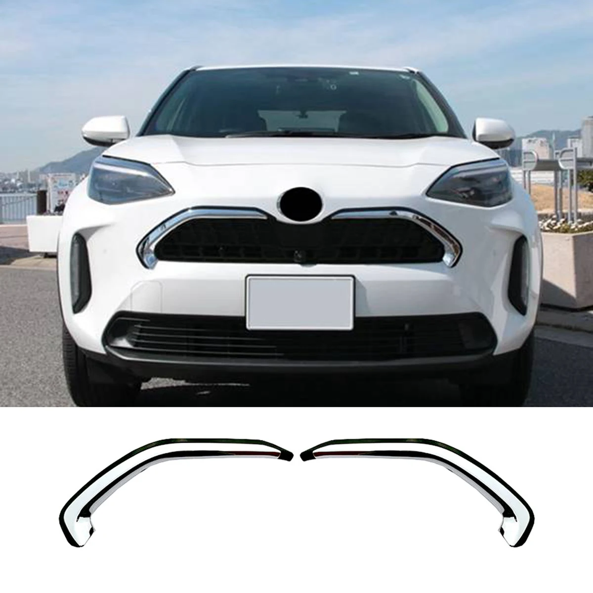 Для Toyota Yaris Cross 2020-2022 передний капот Гриль губа молдинг крышка отделка решетка