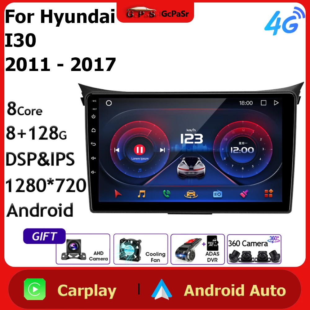 Car Stereo Radio Video Multimedia Monitor Player For Hyundai i30 II 2 GD 2011 - 2017 Android Auto Navigation GPS Audio Head Unit
