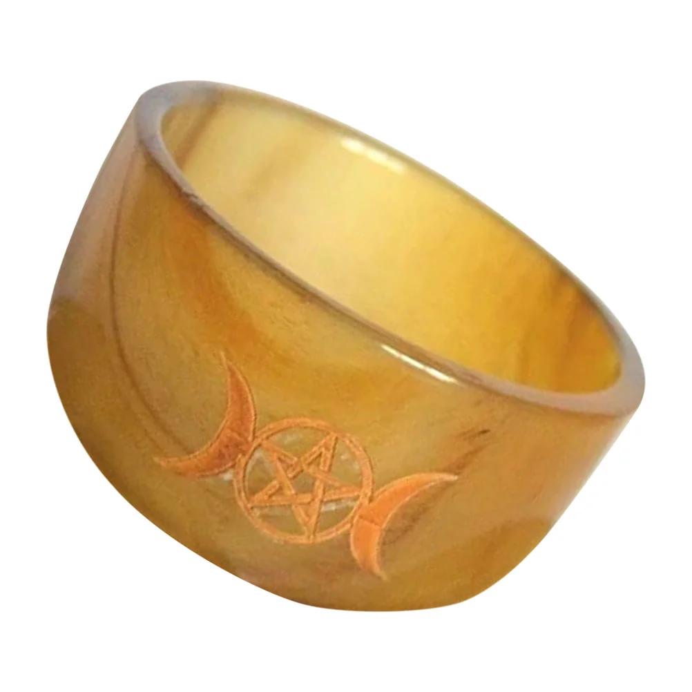 

Bowl Bowls Offering Altar Tibetanhorn Meditation Ox Worship Burner Sacrificial Water Cup Supplies Ritual Yoga Triple Moon