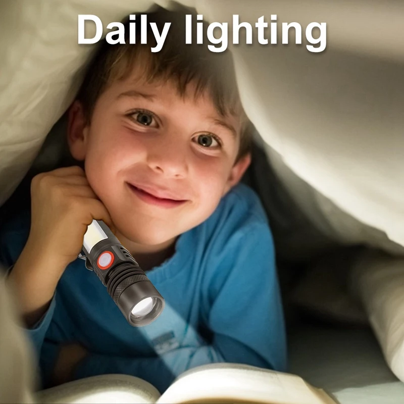 Фонарик светодиодный водонепроницаемый фонарик магнитный T6 + COB портативный