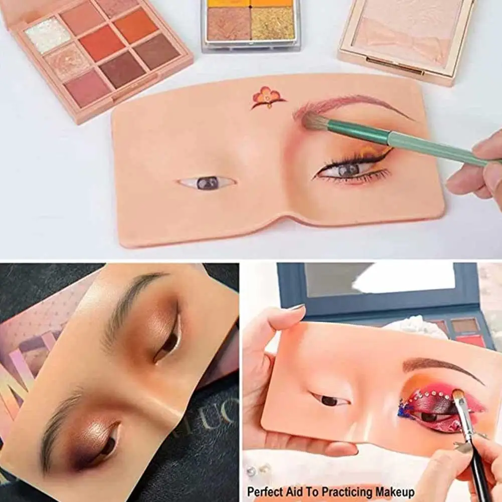 

The Perfect Aid to Practicing Makeup Silicone Face Eye Makeup Practice Board Pad Silicone Bionic Skin for Make Up Face Eyelash