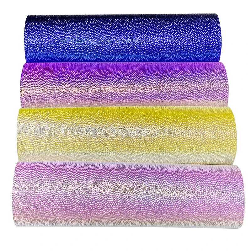 

46*135CM Textured Embossed Dichroic Holographic Metallic PU Faux Fabric Leatherette for Bag/Handbag/DIY Accessories