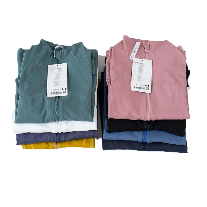 Women NWT Yoga Jacket Define Women's Sports Jacket Breathable Sports Solid Coat Women's Tight Casual Fitness Zip Up Jackets