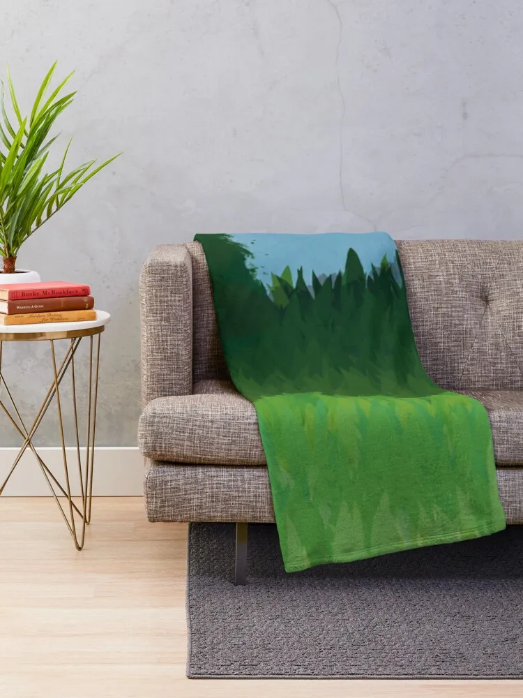Verdant Meadow: Одеяло с цифровой пейзажной живописью плюшевые термоодеяла