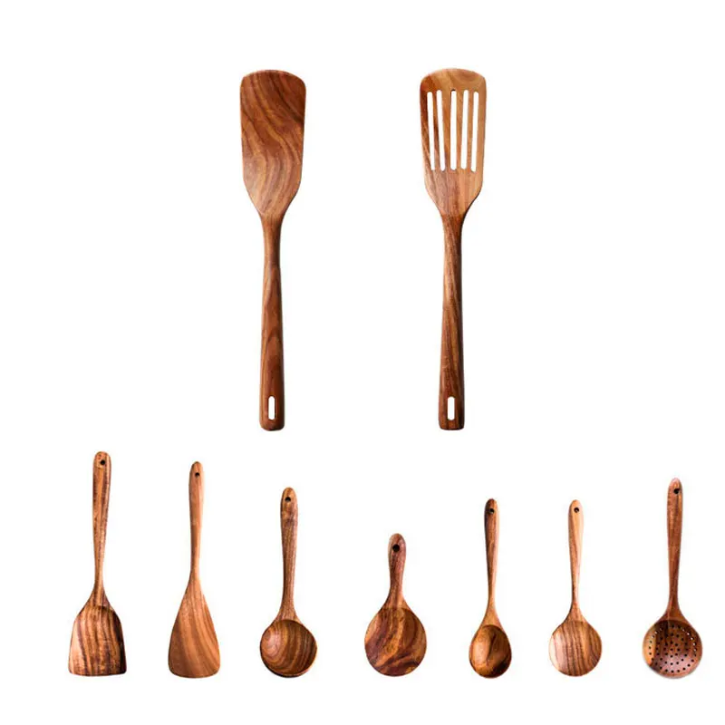 Тайский Тиковый деревянный Неокрашенный искусственный суп рисовая шпатель