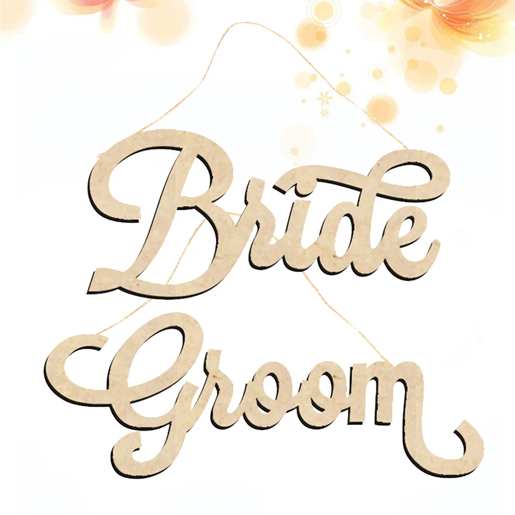 

Bride Groomsigns Wedding Chair Wooden Hanging Sign Decor Hanger Wood Chairsletters Table Door Design Letter Hangers