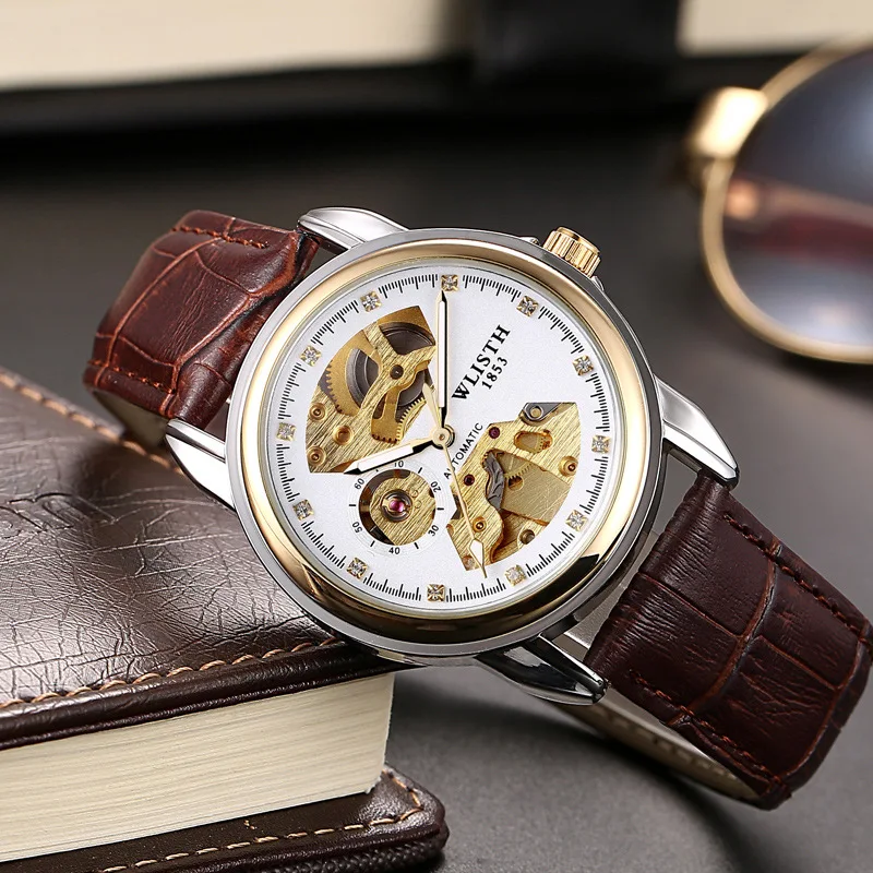 WLISTH Mens Watches Top Brand Luxury Fashion Automatic Mechanical Watch Men Steel Sport Waterproof Male Clock Relogio Masculino