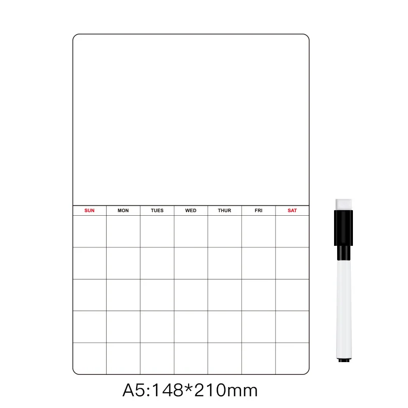 A5 Single Side Magnetic Message Board Rewritable Send Whiteboard Marker Weekly Schedule Soft Can Wipe Whiteboard Fridge Magnet images - 6