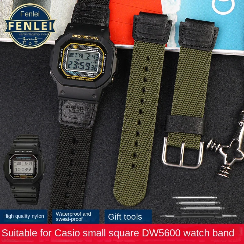 

16mm 18MM Nylon Leather WatchStrap For Casio DW5600 GA110 GA2100 GD120 AWG-M100 GA-700 Men's Canvas Sports Watchband Accessories