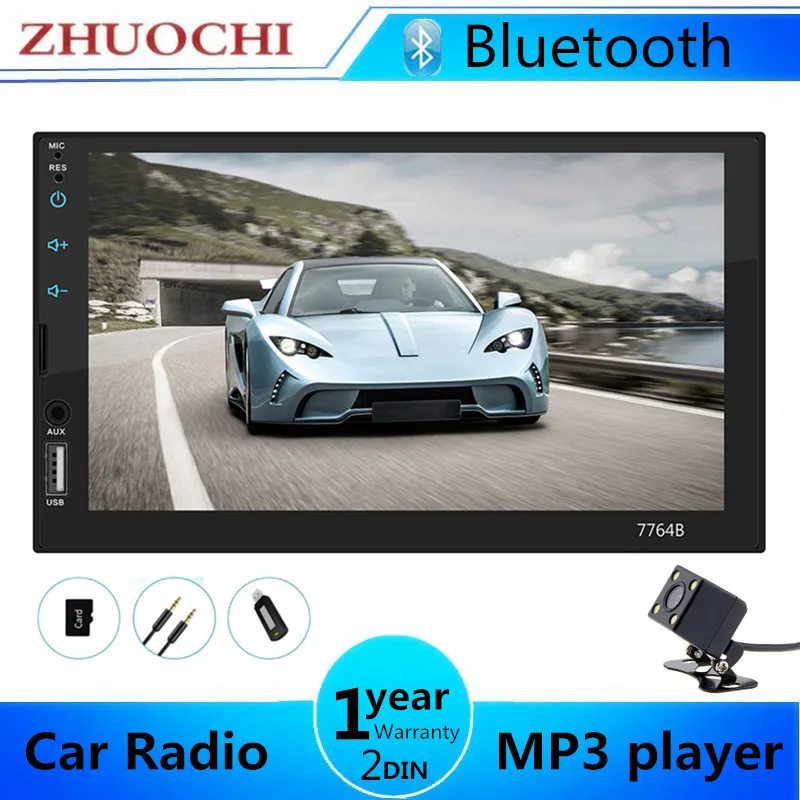 

New 2 din Car Radio Stereo Bluetooth MP5 Player HD 7" Touch Screen FM Audio Receiver SD/MP4/USB/AUX With / With Camera