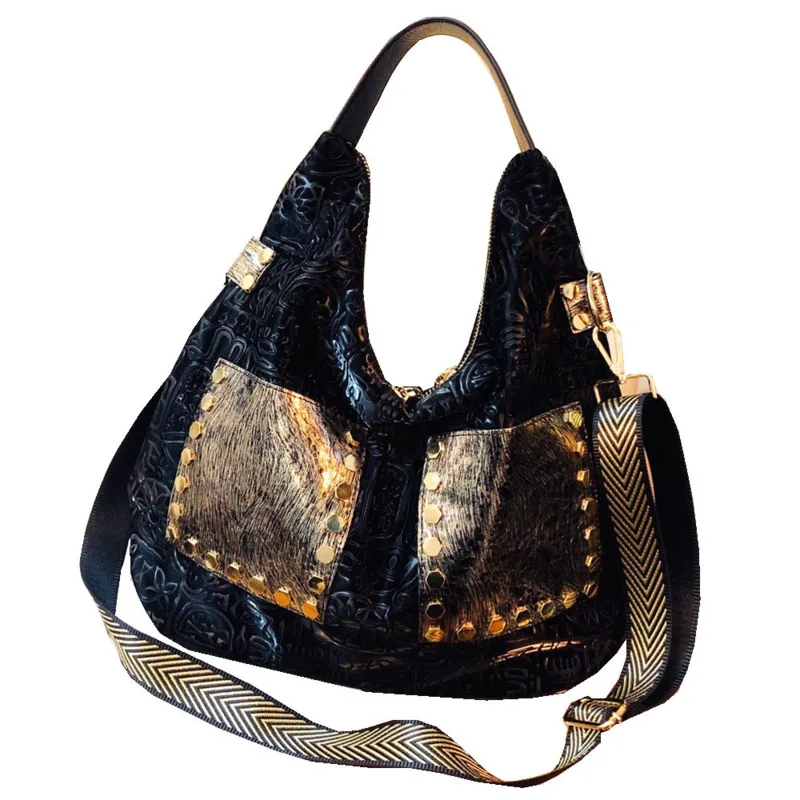 

2023 Best Fashionable Women's Bag New High Quality Atmosphere Diagonal Straddle Large Capacity Shoulder Luxury Black Handbag