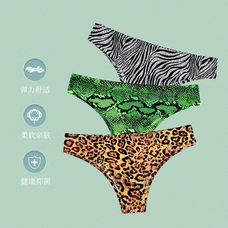 

One Piece Thin Style printed Lce Silk Seamless Low Waisted Sexy Underwear Breathable Smooth And Comfortable Briefs