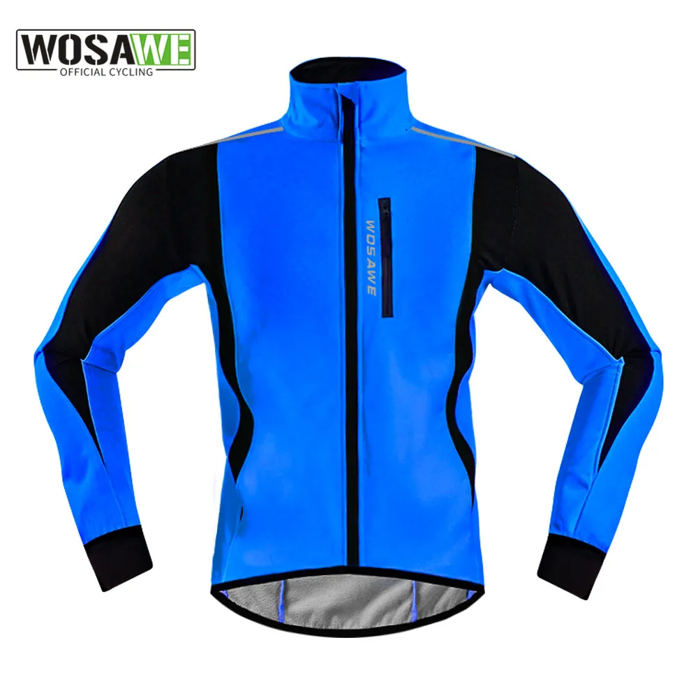 

WOSAWE Winter Cycling Jacket Warm Up Thermal Fleece Lining Coat Bicycle MTB Road Bike Clothing Windproof Waterproof Long Jersey