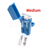 1 set standard fuse box bx2017e medium car insurance socket jacket blue middle blade fuse holder with 2pins terminal