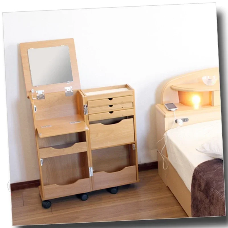 Белый мини-туалетный столик в комплекте маленький складной раскладной мобильный