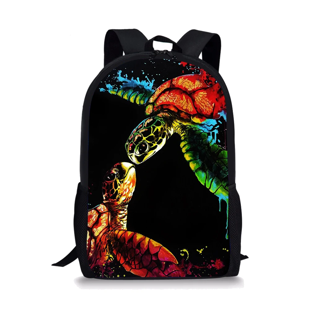 Рюкзак с принтом морской черепахи, портативный Повседневный детский Ранец для путешествий, прочный вместительный школьный портфель для де...