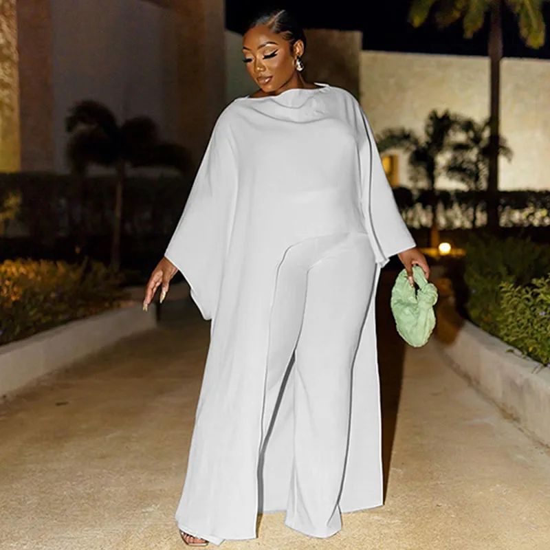 Однотонные Свободные повседневные осенние наряды с боковыми вставками