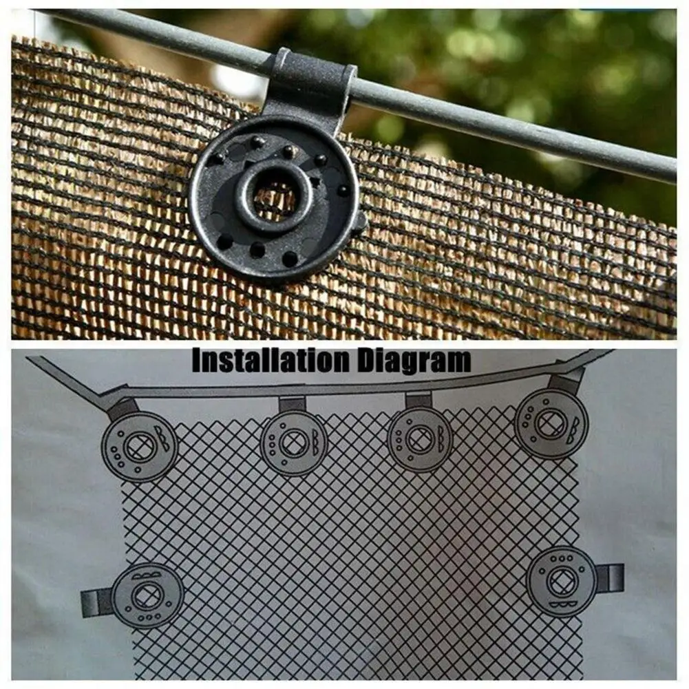 

Sunshade Net Clamp Anti-aging Plastic Garden Netting Sunshade Net Fixing Clamp White/Black Shade Cloth Fixer Daily Use