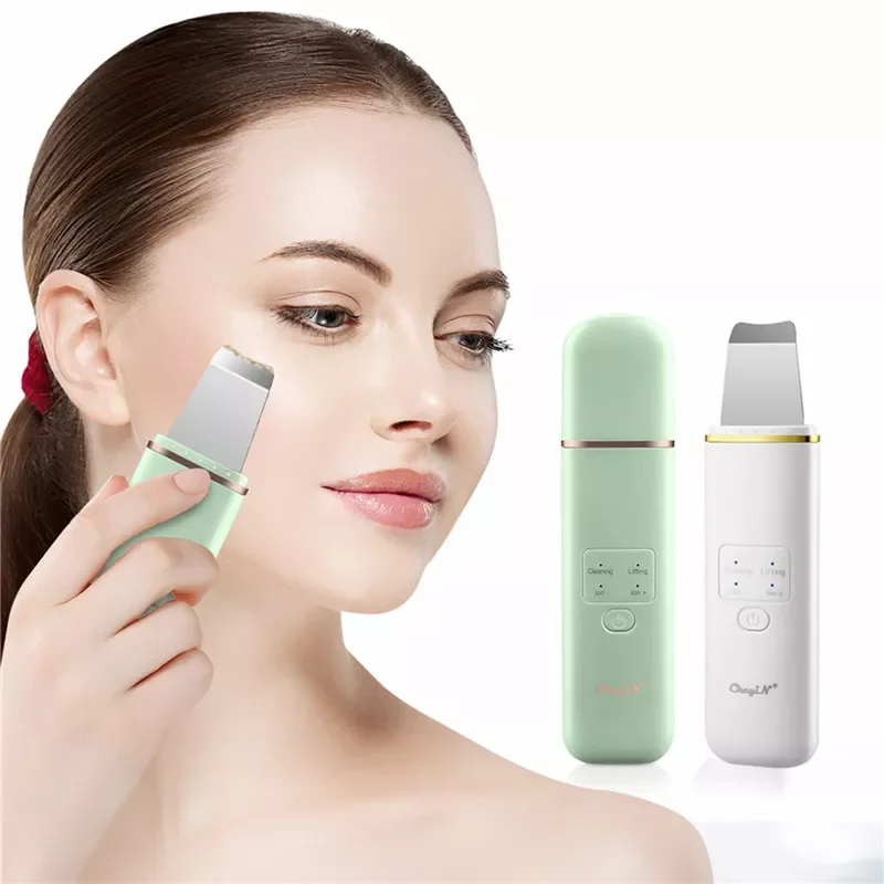 

CkeyiN Ems Ultrasonic Vibration Eletrice Face Peeling Shovel Facial Cleaning Skin Scrubber Wrinkles Reduce Blackhead Removal