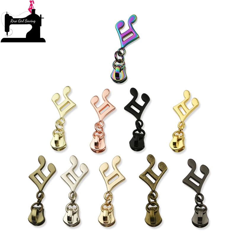 52x17 мм музыкальная нотация 5 # металлические зубья молнии головка Съемник слайдер для шитья сумочки сумки ремонт одежды Сменные аксессуары