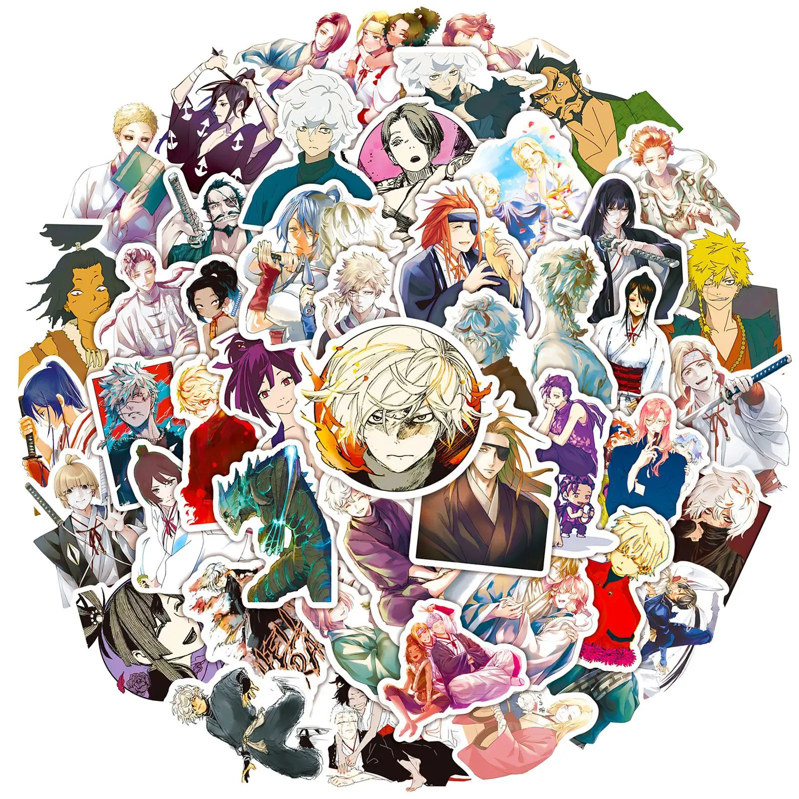 

10/30/50PCS Jigoku Raku Gabimaru Yuzuriha Nurugai Stationery Stickers PVC Student Decals Anime Laptop Luggage Decoration Kid Toy