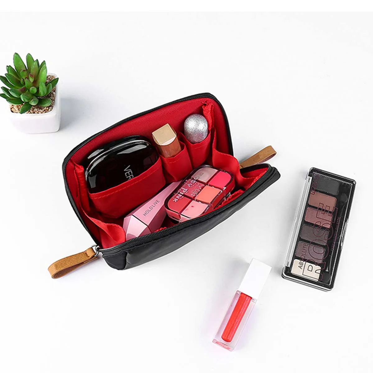 2022 New Makeup Bag Simple Solid Color Cosmetic Bag for Women Pouch Toiletry Bag Waterproof Make Up Purses Case Hot Drop-shippin