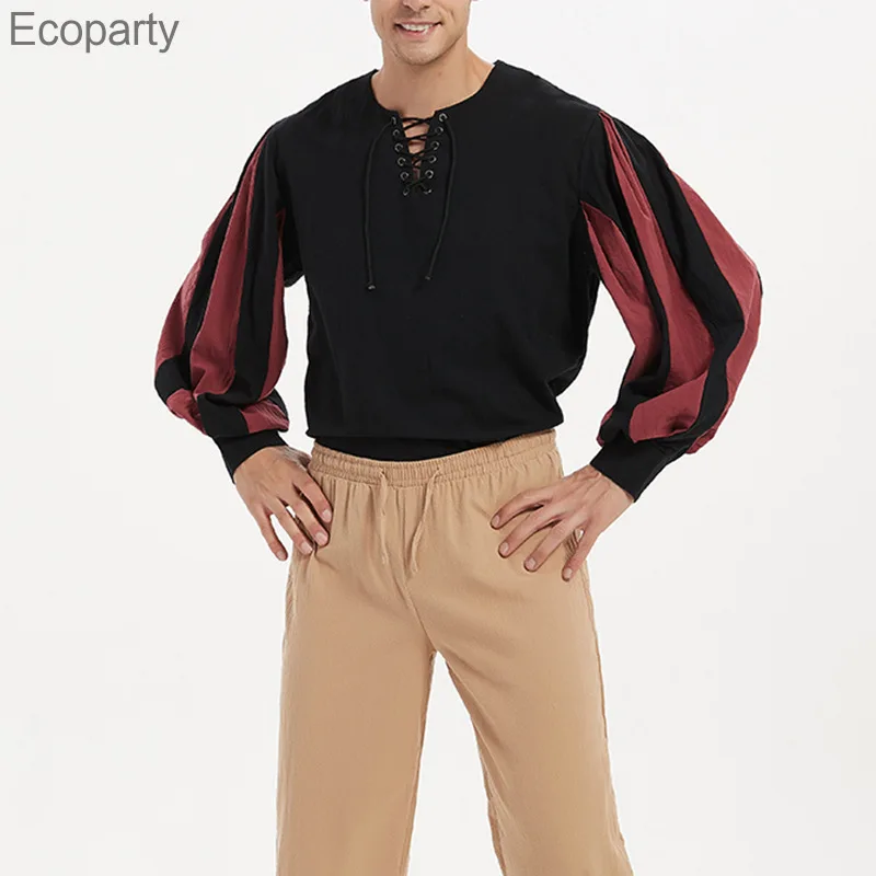 Мужской средневековый рыцарь воин костюм для косплея в стиле ретро блузка со