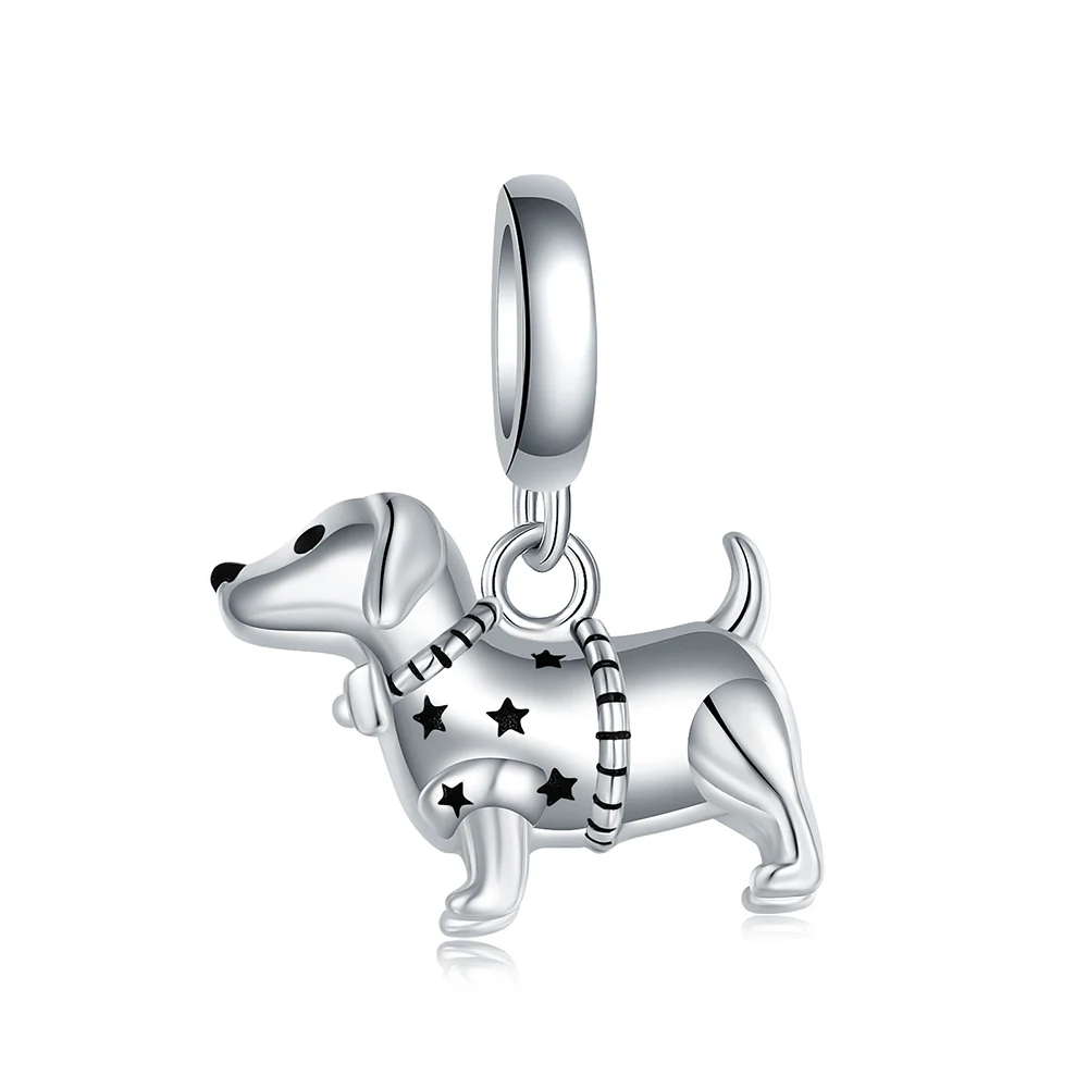 

925 Sterling Silver Beagle Dog Bead Charm Fit European Bracelet Jewelry Birthday Christmas Gifts for Women Girls Girlfriend