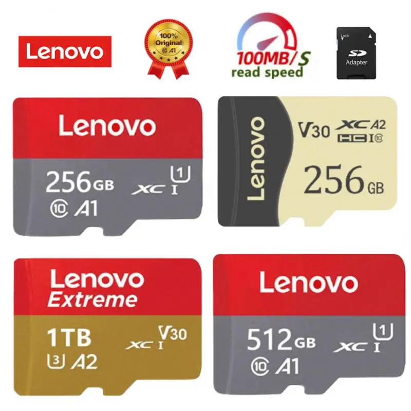 Lenovo V30 C10 Memory Card Micro TF Card 1TB 512GB 128GB A2 U3 SDHC UHS-I Ultra SD Flash Card For UAV Tablets Camera