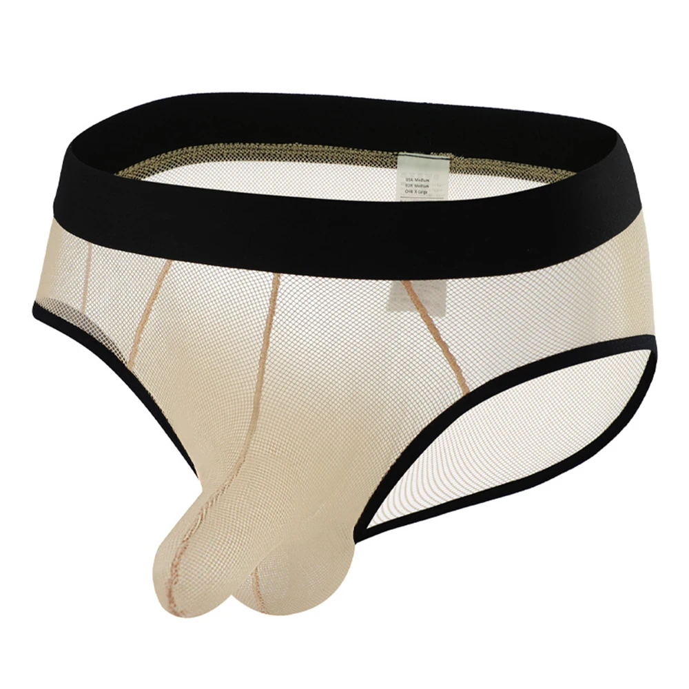 

Sexy Panties Men's Briefs Print Cozy Underpants Elephant Nose Pocket Underwear Breathable Sensual Lingerie Mesh Shorts