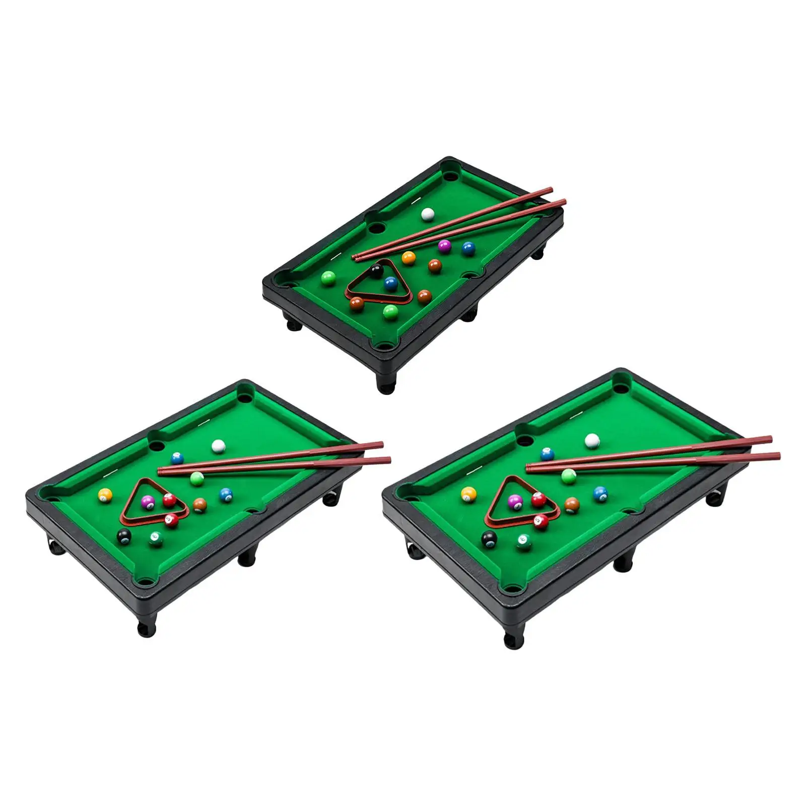 

Portable Mini Table Pool Toy with 2 Sticks Game Balls with Cues Interactive Billiards for Sports Kids Gift