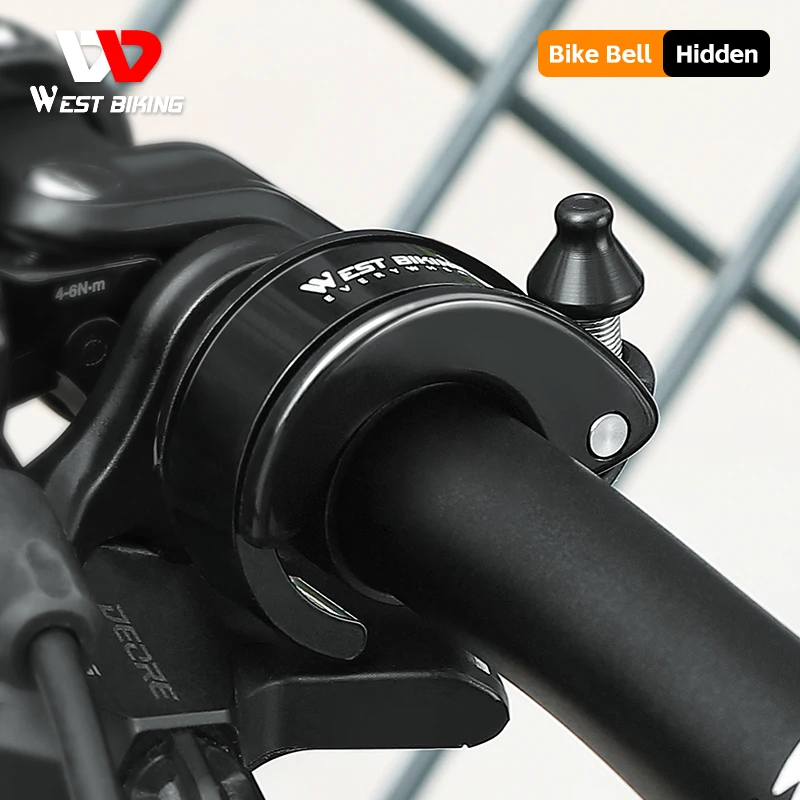 

WEST BIKING Hidden Bicycle Bell Alloy Cycling Horn Sound Warning Safety Alarm Handlebar Ring Bell MTB Road Bicycle Accessories