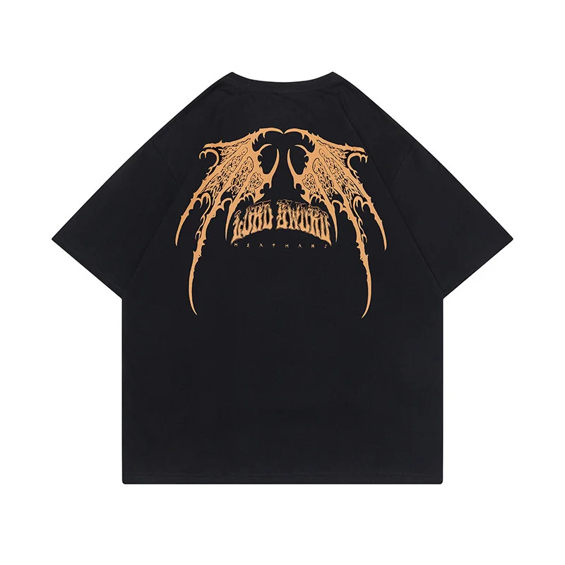 

Letter Print Short Sleeve T-shirt Mens Summer Casual Cotton Tee Streetwear Loose Crew Neck Half-Sleeve Men