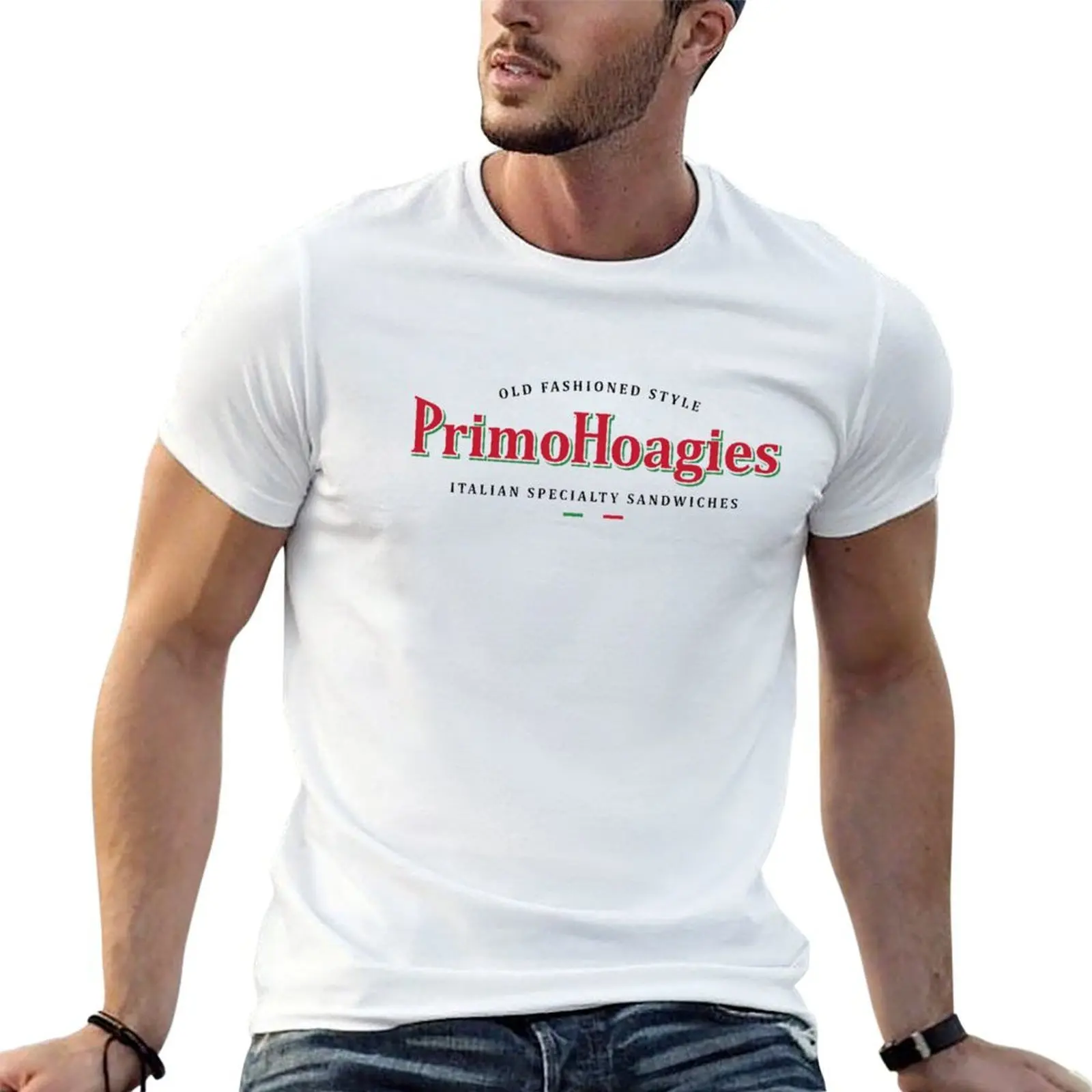 Фото Футболка с логотипом Primo Hoagies, мужские футболки, хлопковые футболки, забавные футболки, мужская футболка №1