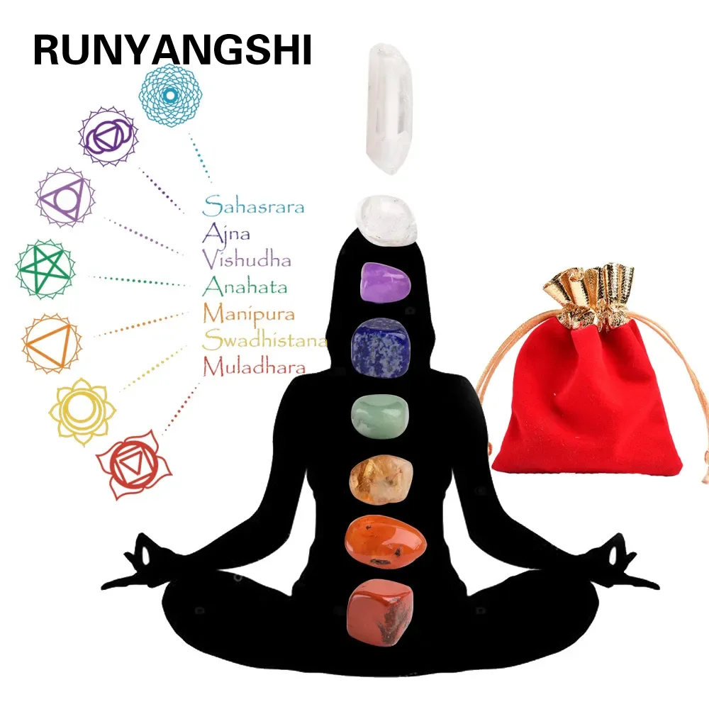 

7pc Natural Irregular Chakela Stone Set 7 Colors Yoga Energy Art Stone for Home Decoration Girls Birthday Gift